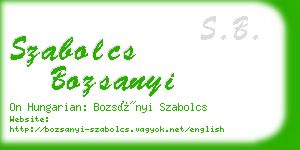 szabolcs bozsanyi business card